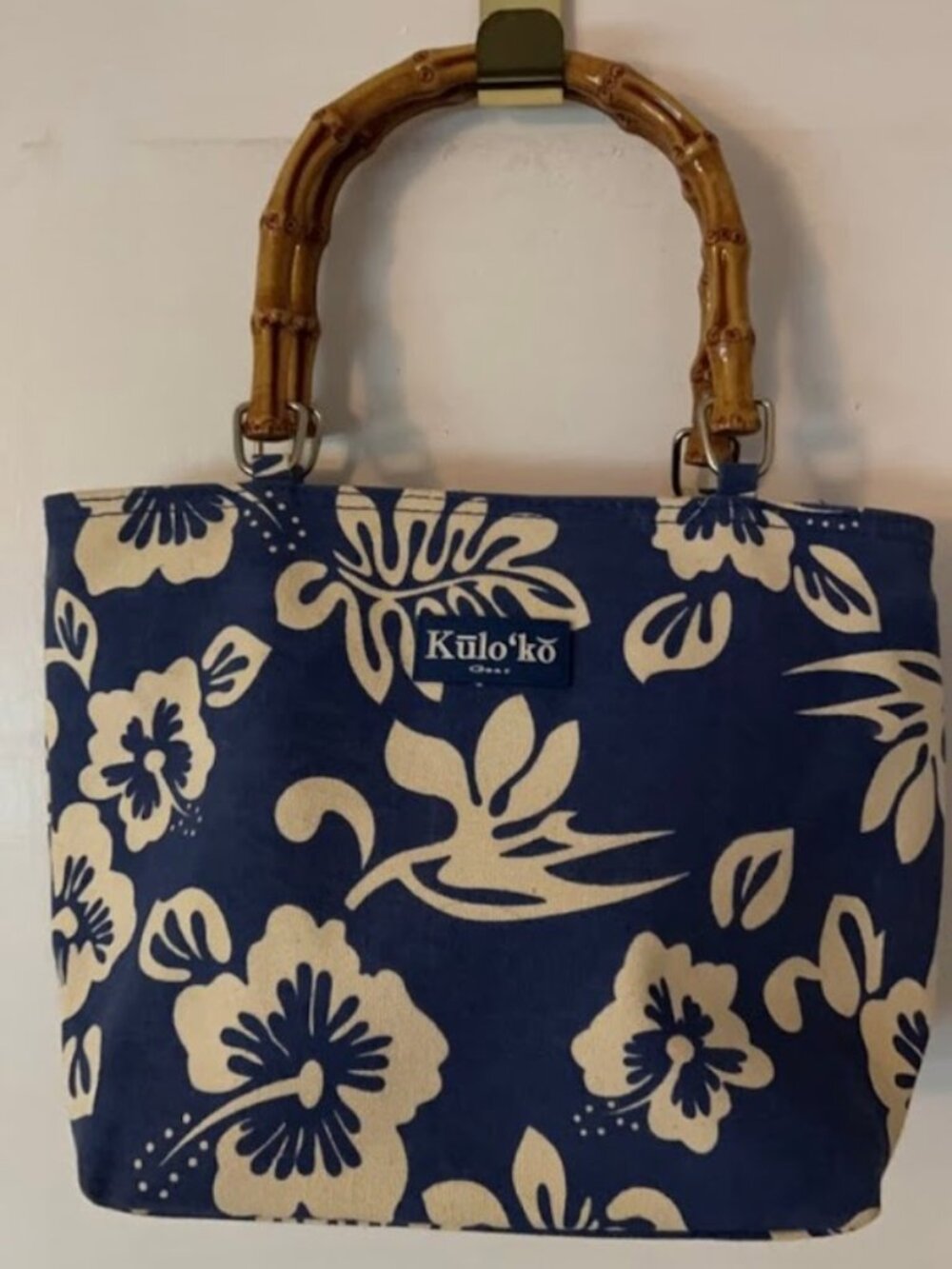 Kulo'ko Gear Floral Print Handbag with Bamboo Handles